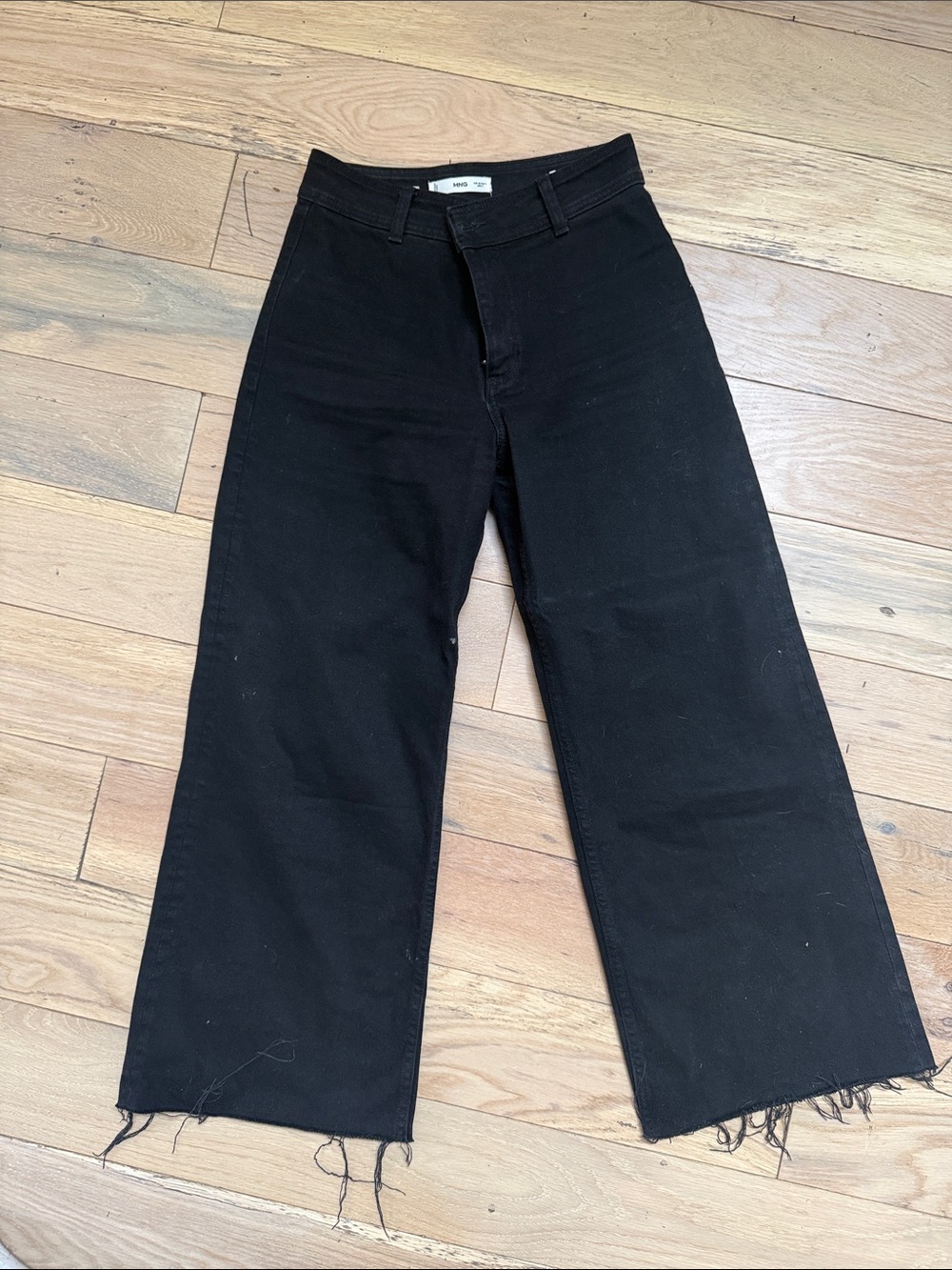 Mango Black Wide-Leg Pants